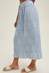 Chasing Flowers Midi Skirt in Blue