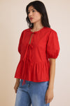 Tie The Knot Top  In Red