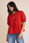 Tie The Knot Top  In Red