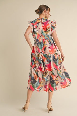 Tropical Days Midi Dress +