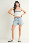 Elaina Light Denim Shorts