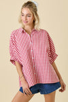 Gingham Oversized Top