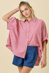 Gingham Oversized Top