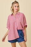 Gingham Oversized Top