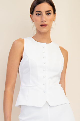 In-Vested Top in White