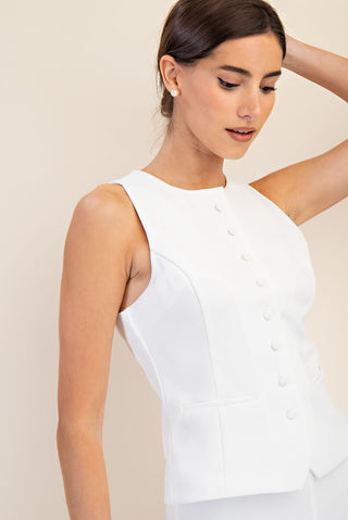 In-Vested Top in White