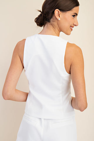 In-Vested Top in White