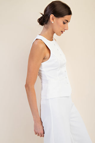 In-Vested Top in White