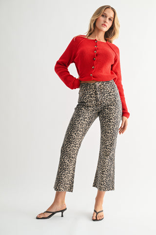 Vanessa Flare Jeans - Leopard - Luna Boutique