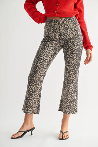 Vanessa Flare Jeans - Leopard - Luna Boutique