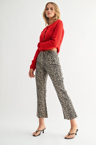Vanessa Flare Jeans - Leopard - Luna Boutique