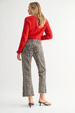 Vanessa Flare Jeans - Leopard - Luna Boutique