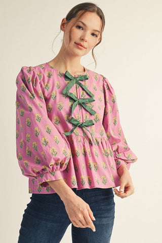 Garden Tie Front Top