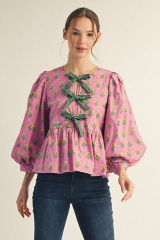 Garden Tie Front Top