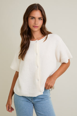 Antigua Sweater Top in Cream