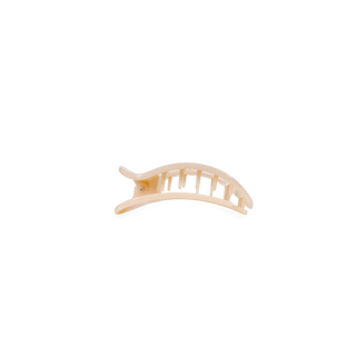 Flat Round Tiny Hair Clip in Almond Beige