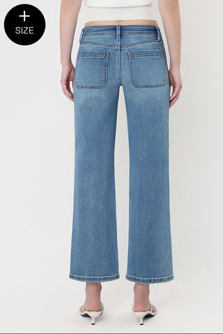 Amber Mid Rise Slim Wide Jeans +