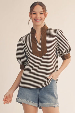 Arielle Top in Brown