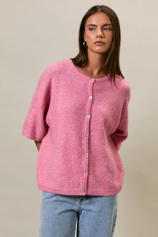 Gabbi Cardigan Top in Guava