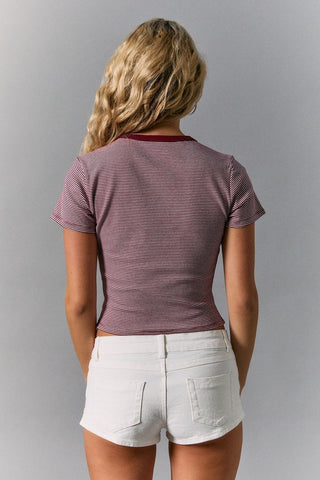 Alejandra Tee in Burgundy