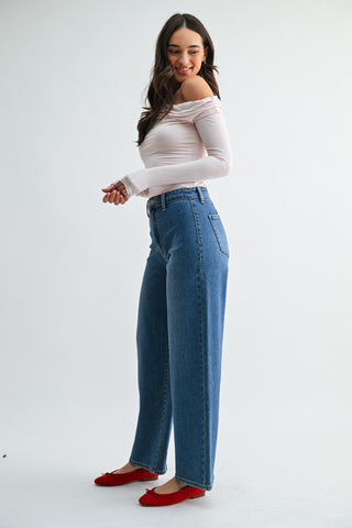 Zoe Trousers in Medium Wash