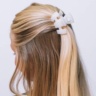 Classic Petite Hair Clip in Coconut White