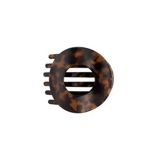 Flat Circle Medium Hair Clip in Tortoise