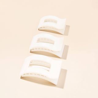 Flat Rectangle Large Hair Clip in Coconut White