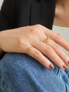 Billie 18K Gold Plated Braided Chain Ring