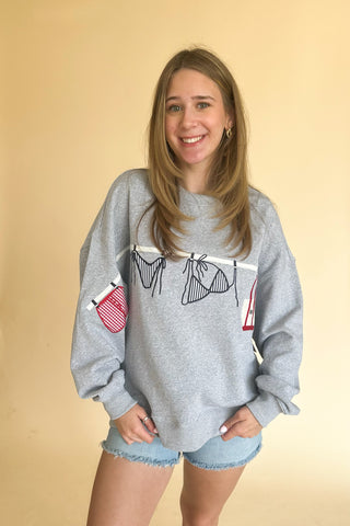 On The Line Sweatshirt in Grey