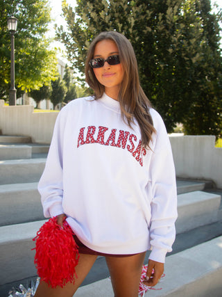 Arkansas Polka Dot Mockneck Sweatshirt // Charlie Southern