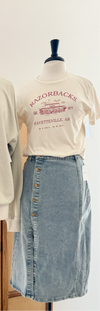 Razorbacks Stadium Coordinates Off White Micro Cropped Tee