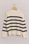 Bella Stripe Sweater in Ivory