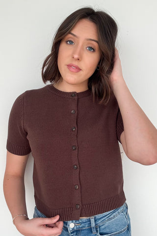 Karen Sweater Top in Brown