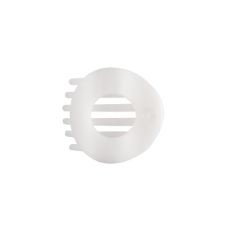 Flat Circle Medium Hair Clip in Coconut White