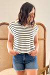 Indigo Stripe Sweater Top