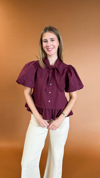 Afternoon Match Top in Burgundy