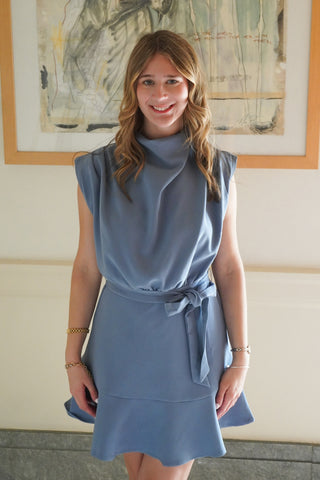 She is the Moment Dress in Blue