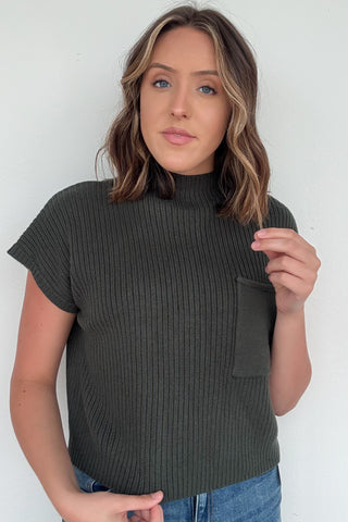 Melly Sweater Top In Green