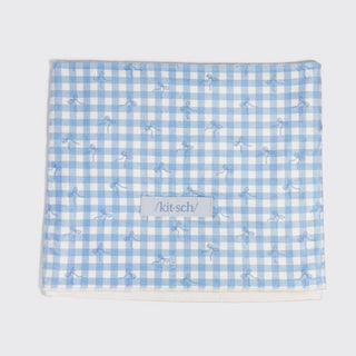 XL Hair Towel Wrap in Gingham Blue