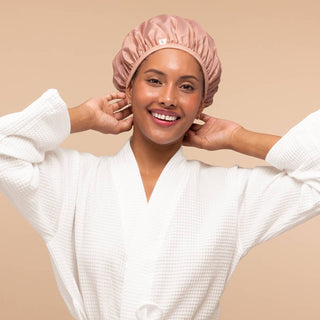Shower Cap Set in Terracotta & Brown