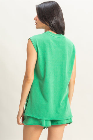 Calm My Mind Shorts in Green