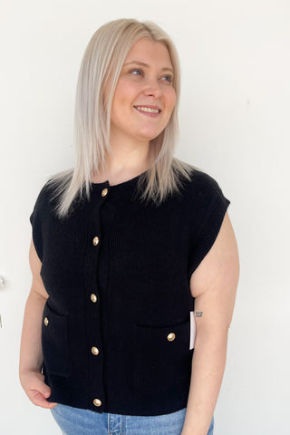 Emily Vest Top in Black
