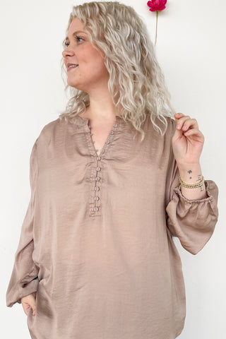 Dressed For Success Top in Mocha +