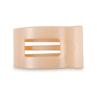 Flat Rectangle Medium Hair Clip in Almond Beige