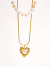 Taliana Pearl Heart Necklace