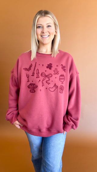 Holiday Spirit Sweater - Brick