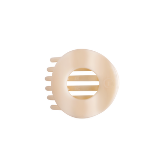 Flat Circle Medium Hair Clip in Almond Beige