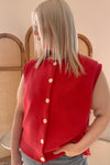 Lets Talk About It Sweater Top in Red