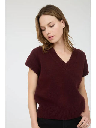 Take Your Time Sweater Top in Burgundy